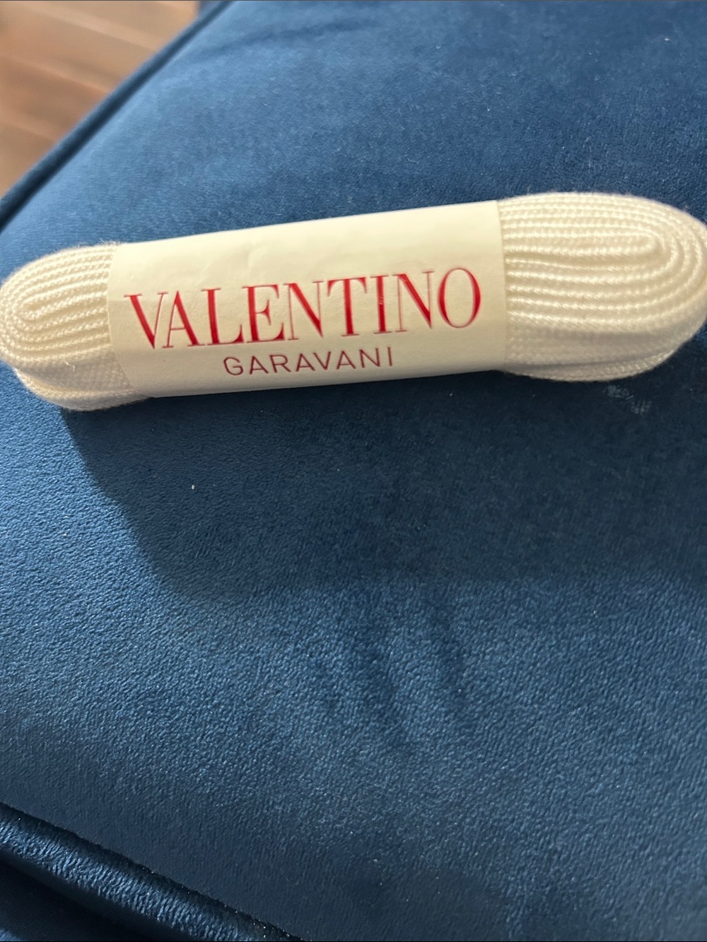 Valentino Garavani White Shoelaces with Branded Wrap